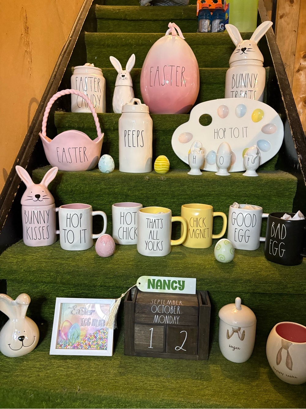 Rae Dunn Pastel Pink, White, Yellow Easter Mug & Decor Collection